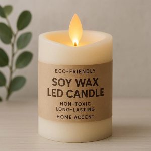 _41366cb5-2d1f-477e-a70c-f58dd6e7593e Eco-Friendly Soy Wax LED Candle - Non-Toxic, Long-Lasting Home Accent
