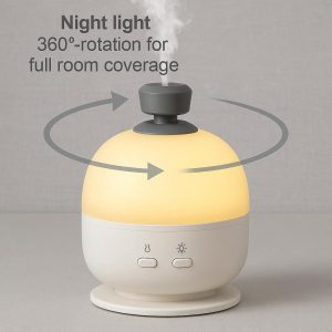 Essential Oil Diffuser with Night Light - 360° Rotation for Full Room Coverage